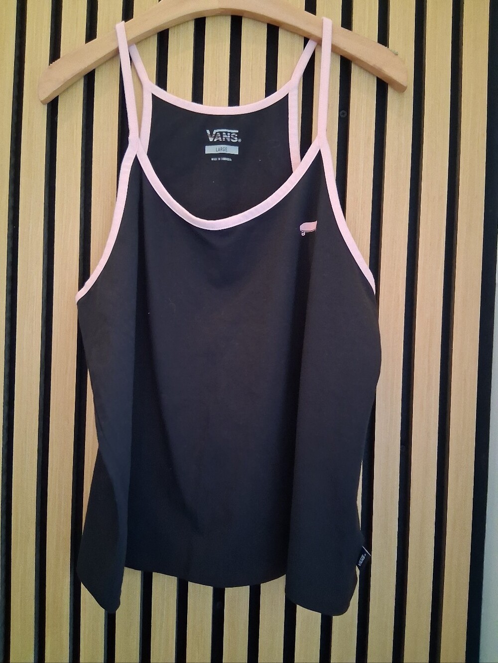 Vans Black Camisole with Light Pink Trim